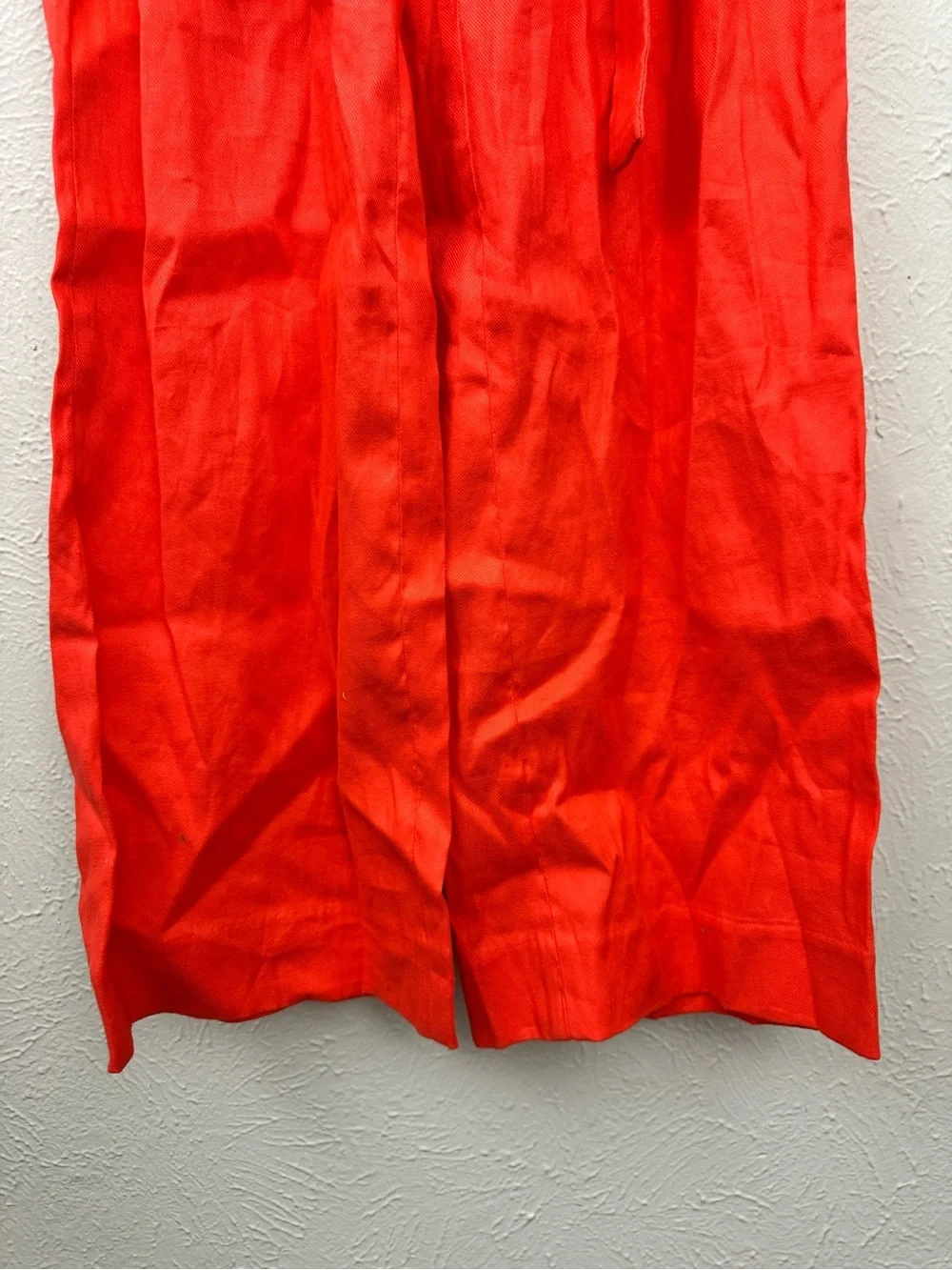 NWOT Banana Republic Coral Orange Linen Blend Paperbag Wide Leg Pants Size 2